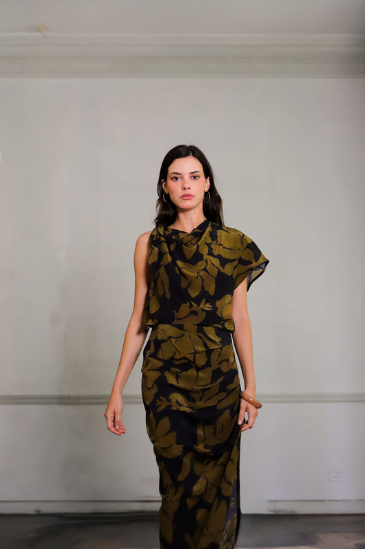 Blusa Triana Brown Flowers