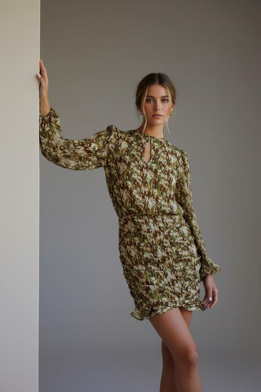 Blusa Sumire Green Flowers