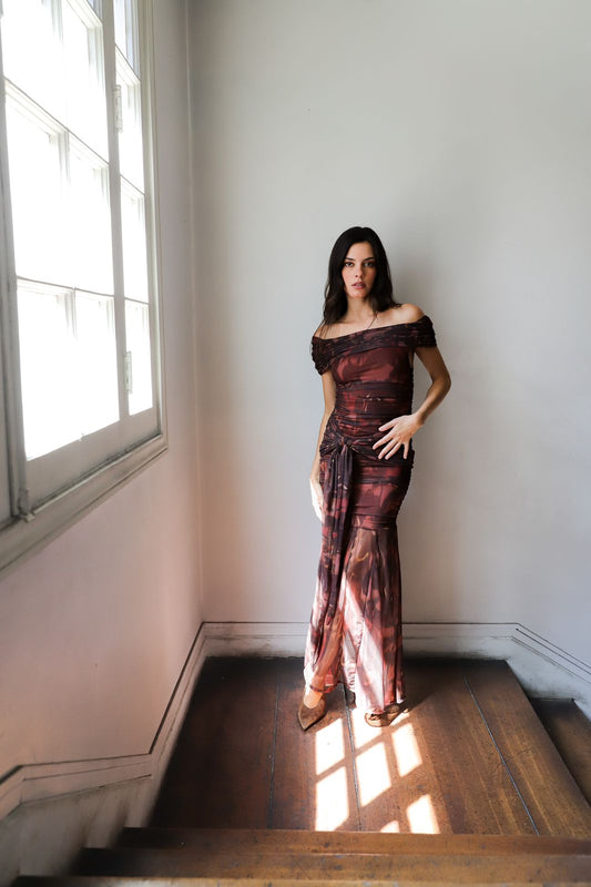 Pre-Venta Vestido Leonor Pale Flowers (Entrega 11/04)