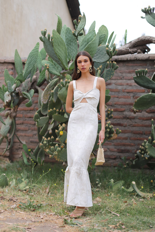 Vestido Nuria Jacquard Lino