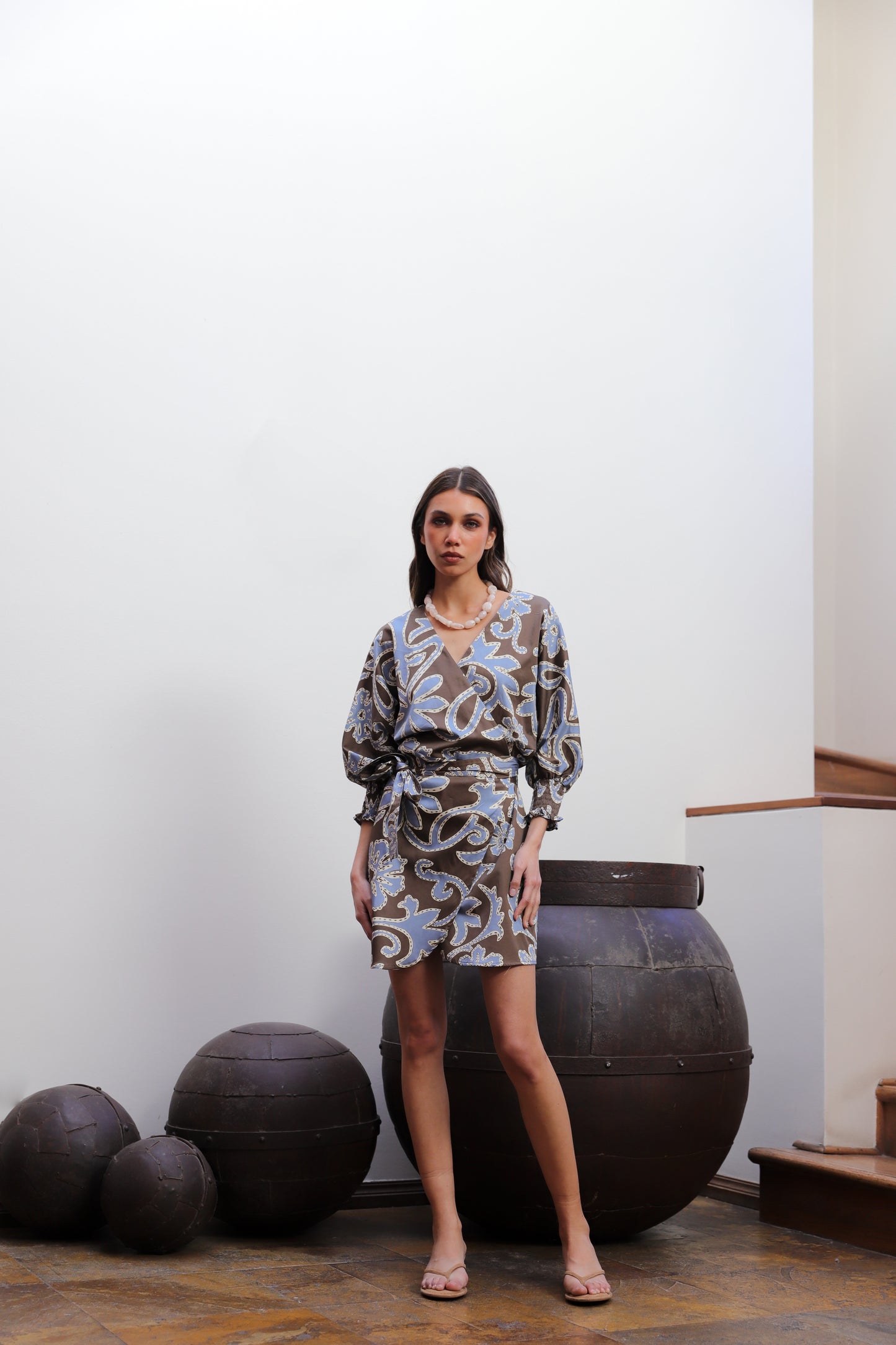 Vestido Helena Brown Flowers