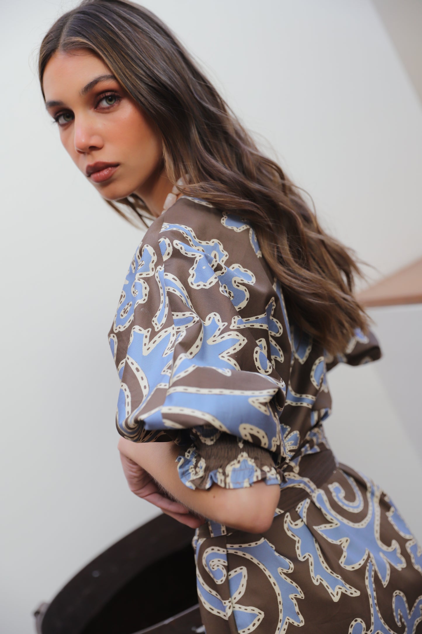 Vestido Helena Brown Flowers