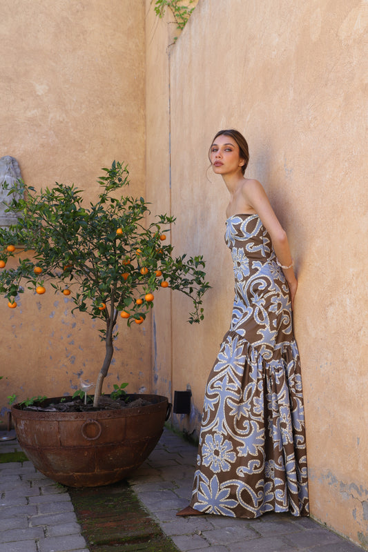 Vestido Dixie Brown Flowers
