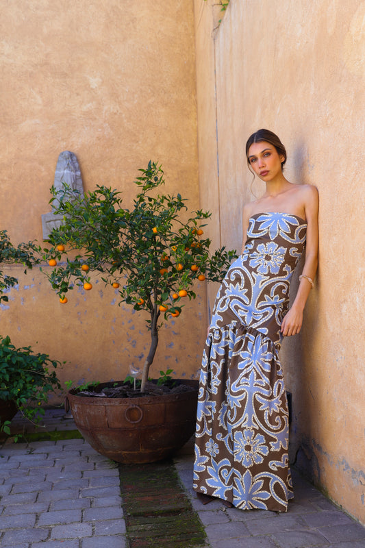 Vestido Dixie Brown Flowers