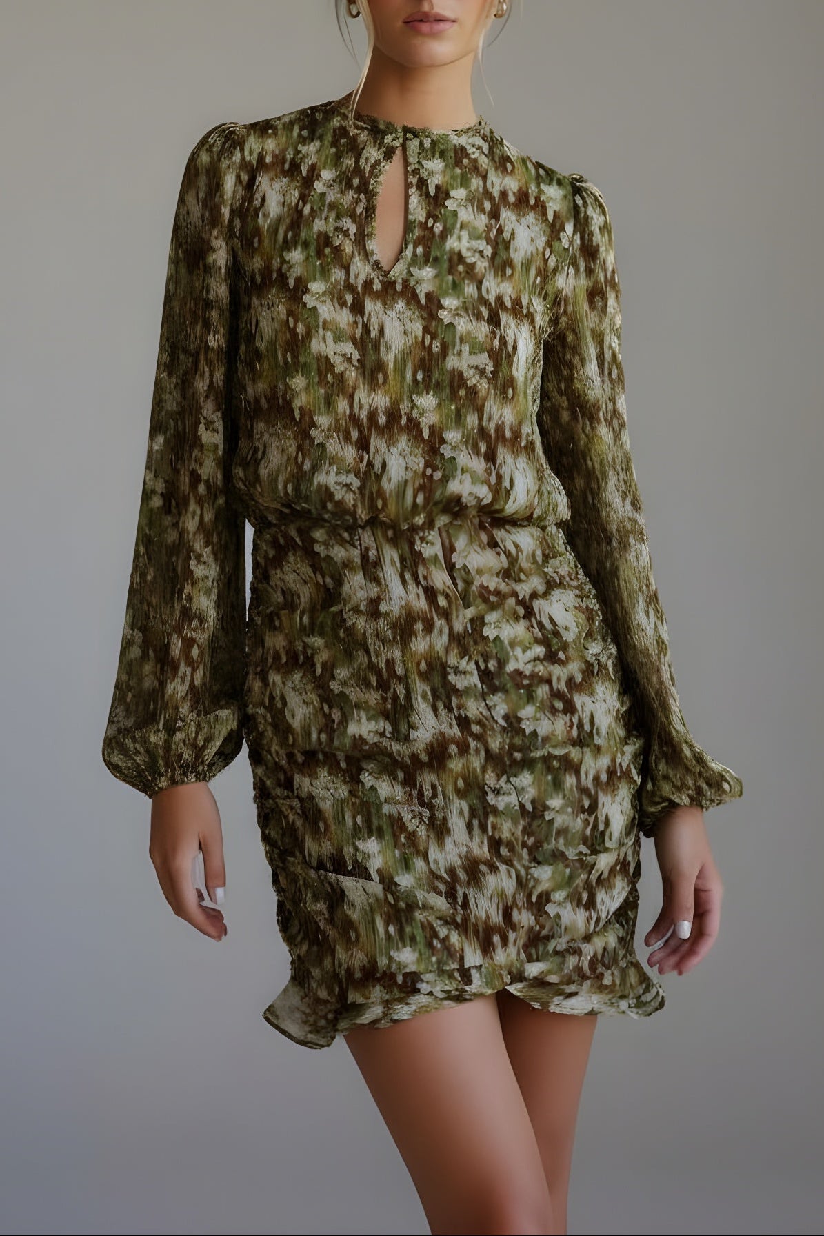 Blusa Sumire Green Flowers
