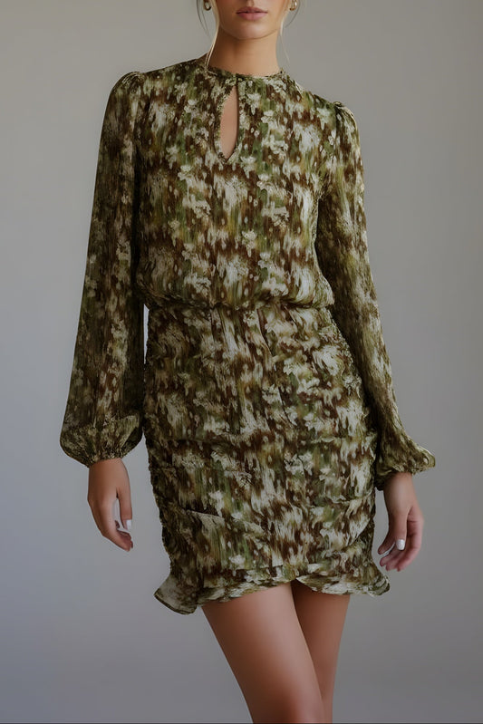 Blusa Sumire Green Flowers