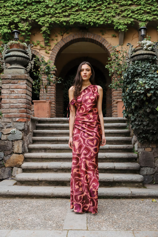 Vestido Moira Abstract Rose