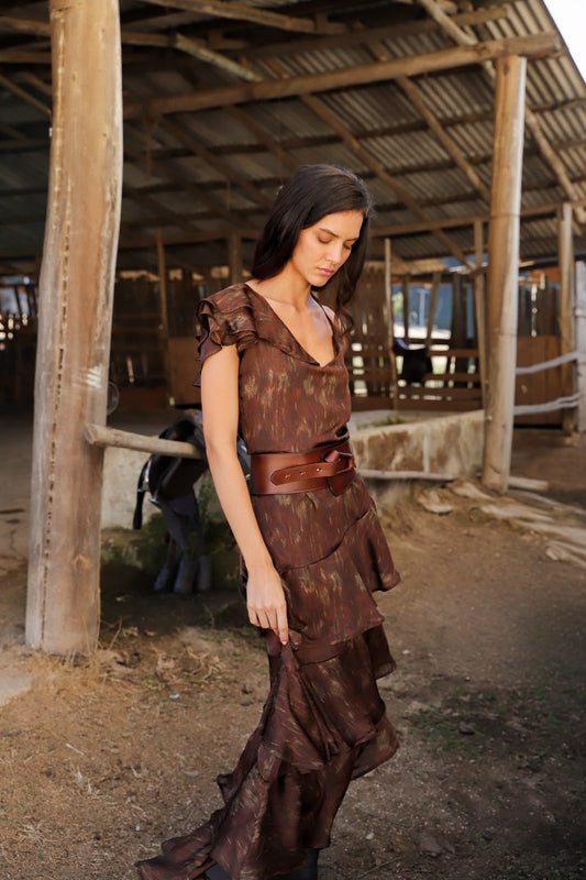 Vestido Luisa Brown Paisley