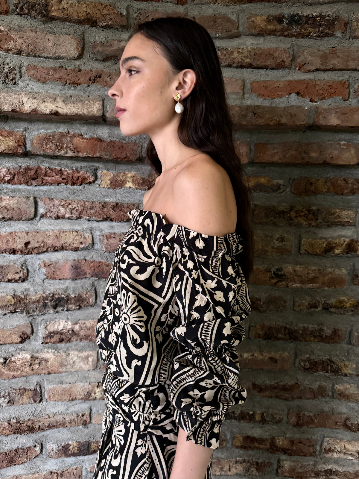 Blusa Carolina Black Paisley