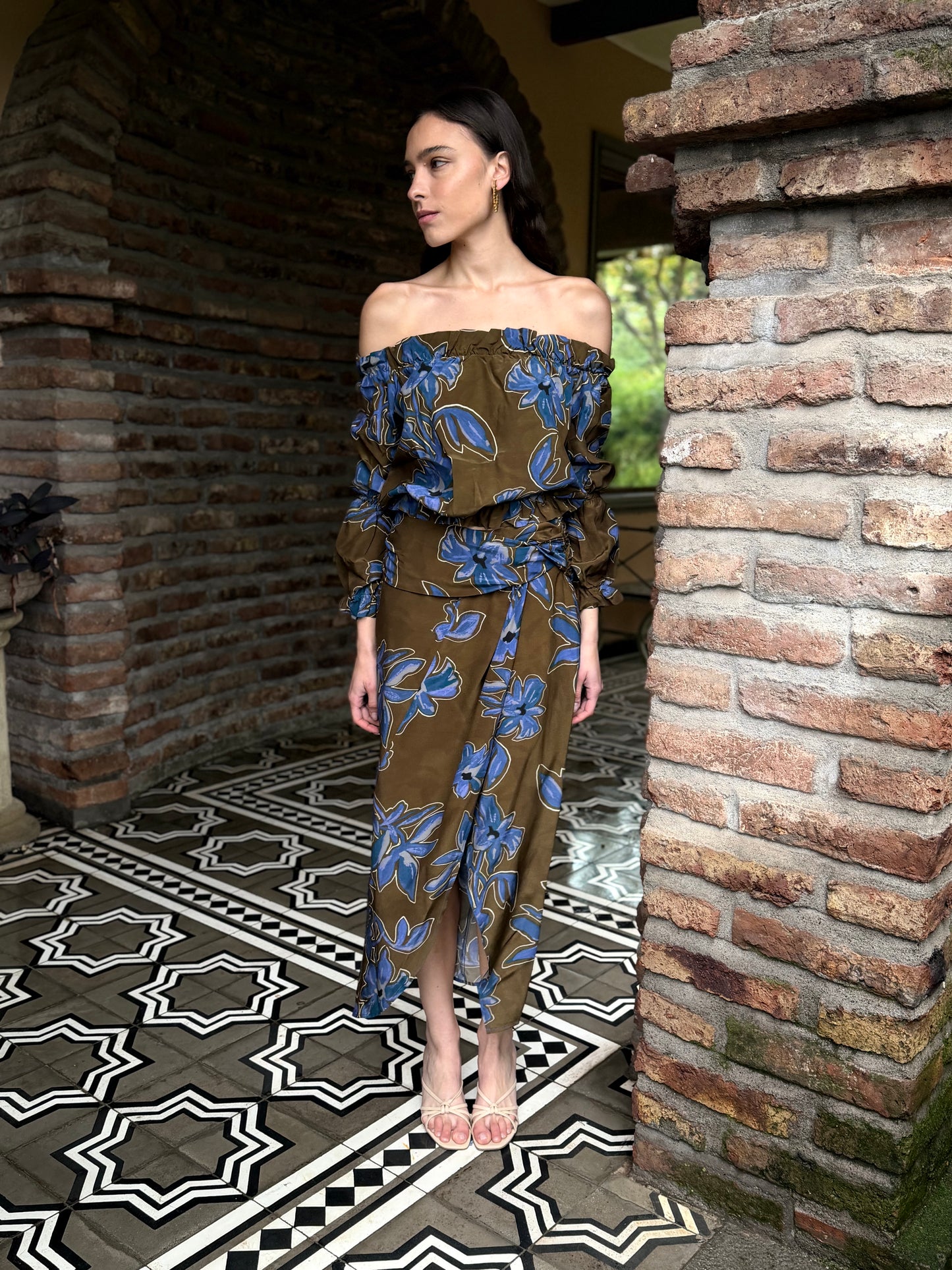 Blusa Carolina Blue Flowers