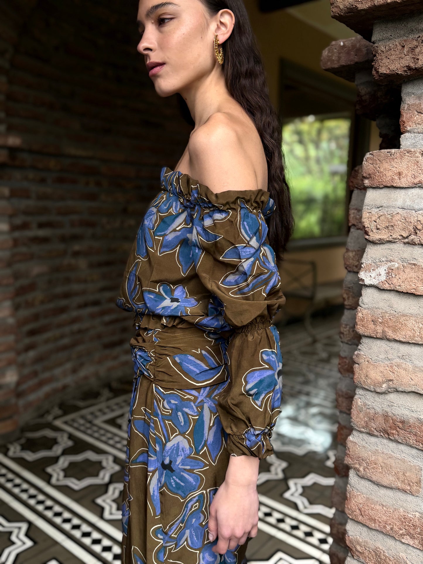 Blusa Carolina Blue Flowers