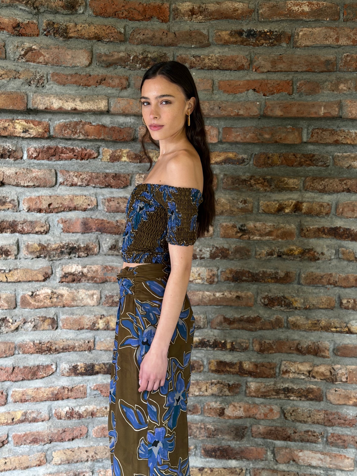 Blusa Cecilia Blue Flowers