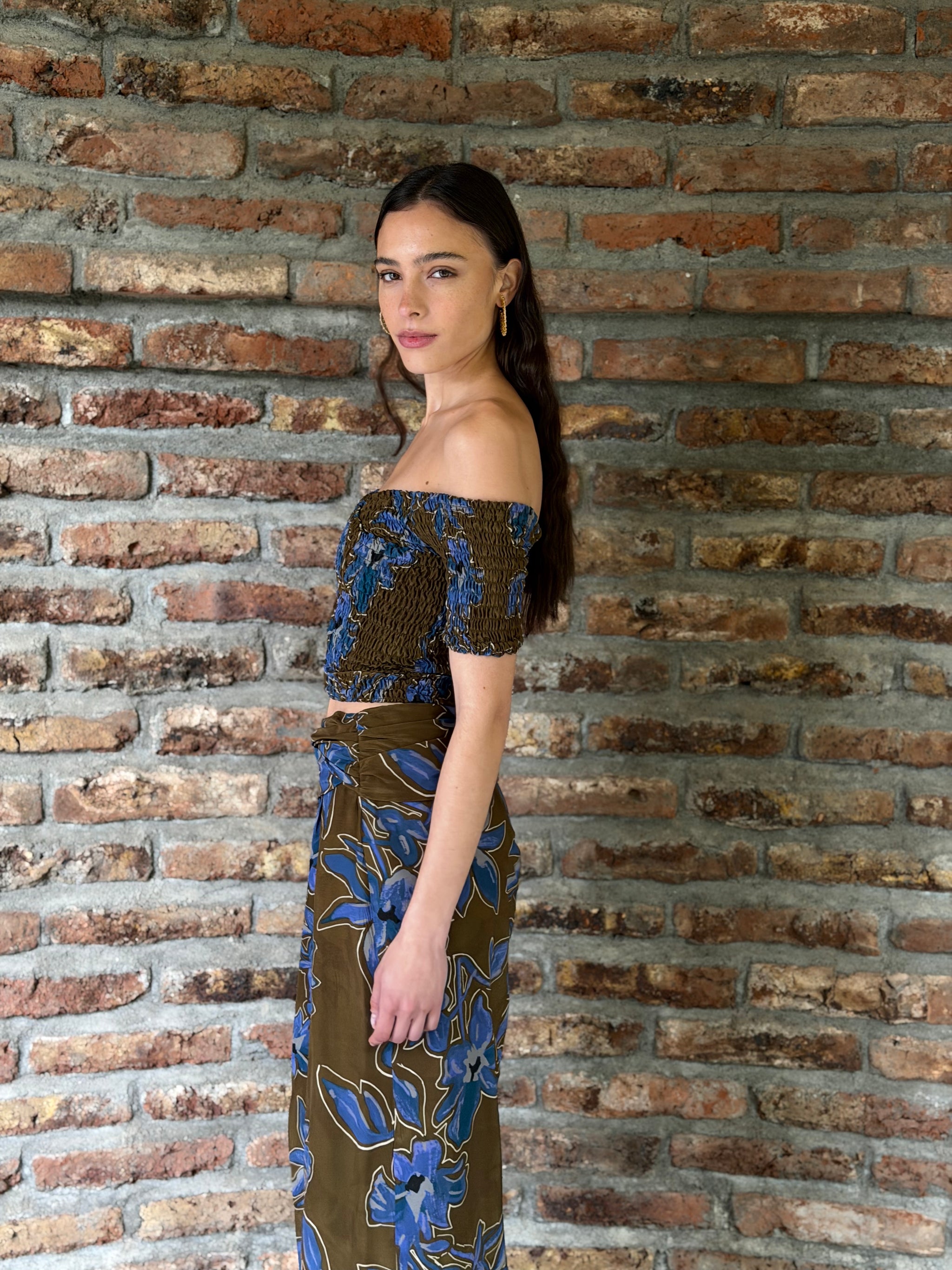 Blusa Cecilia Blue Flowers