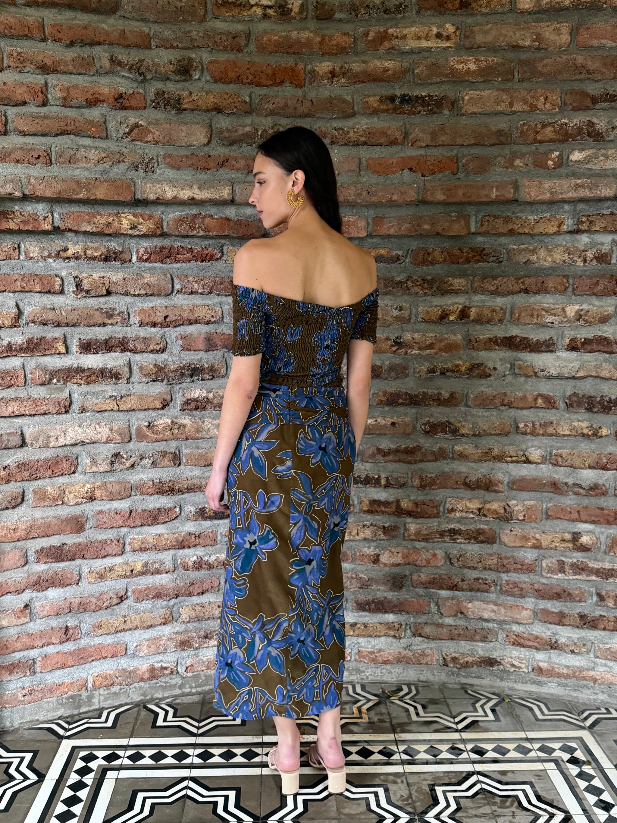 Blusa Cecilia Blue Flowers