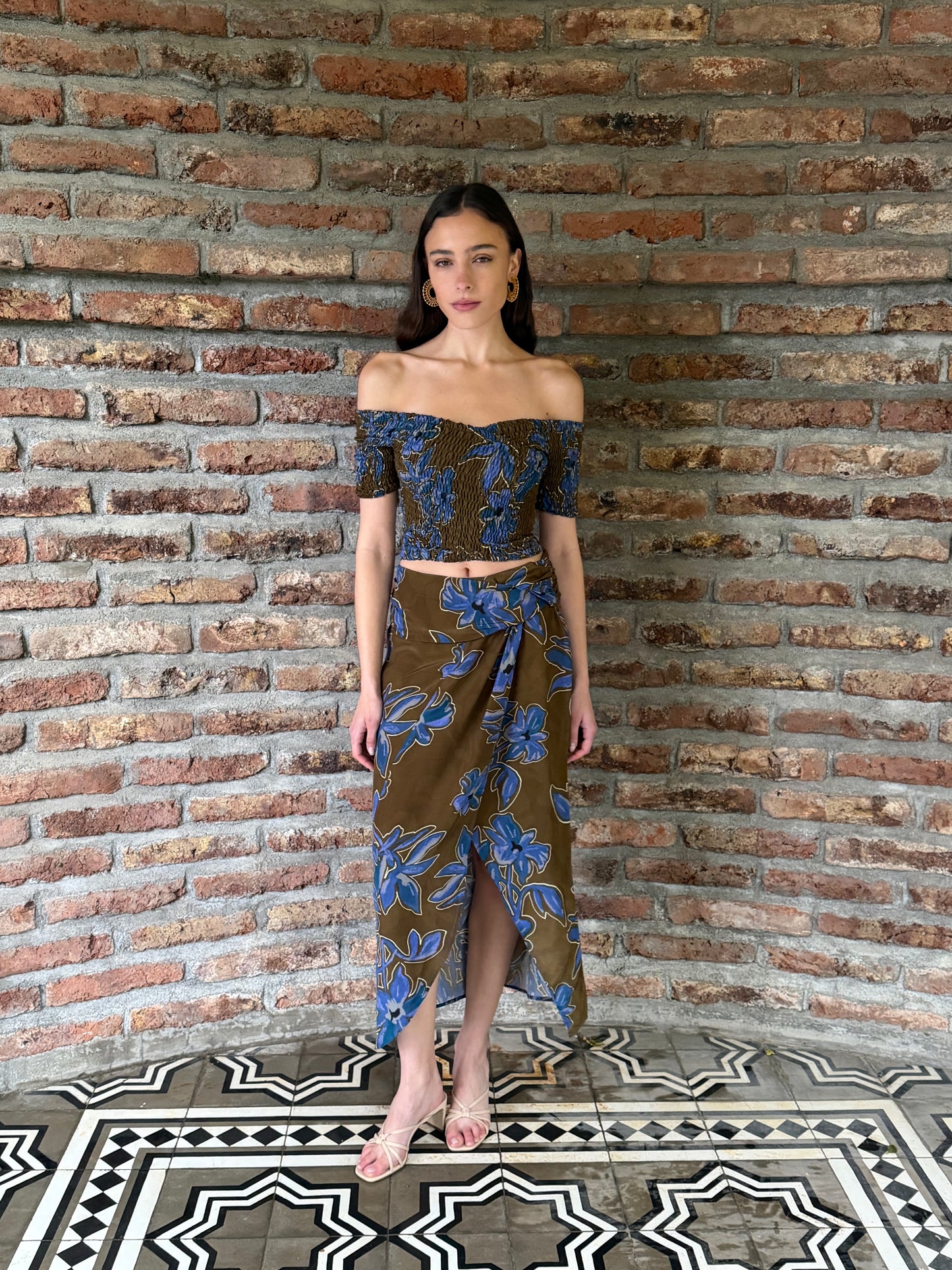 Blusa Cecilia Blue Flowers