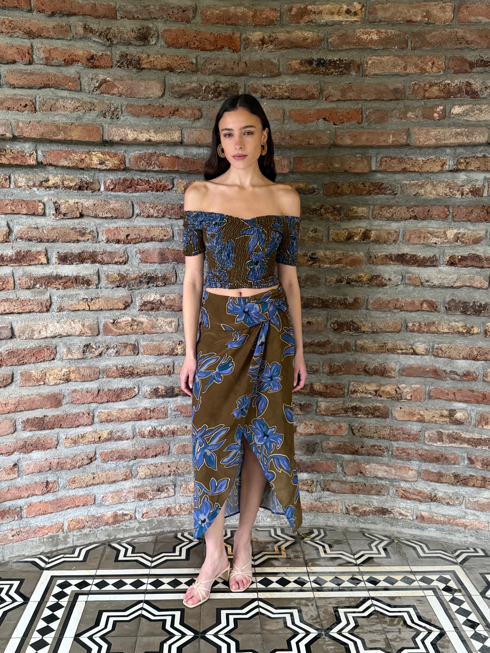 Blusa Cecilia Blue Flowers