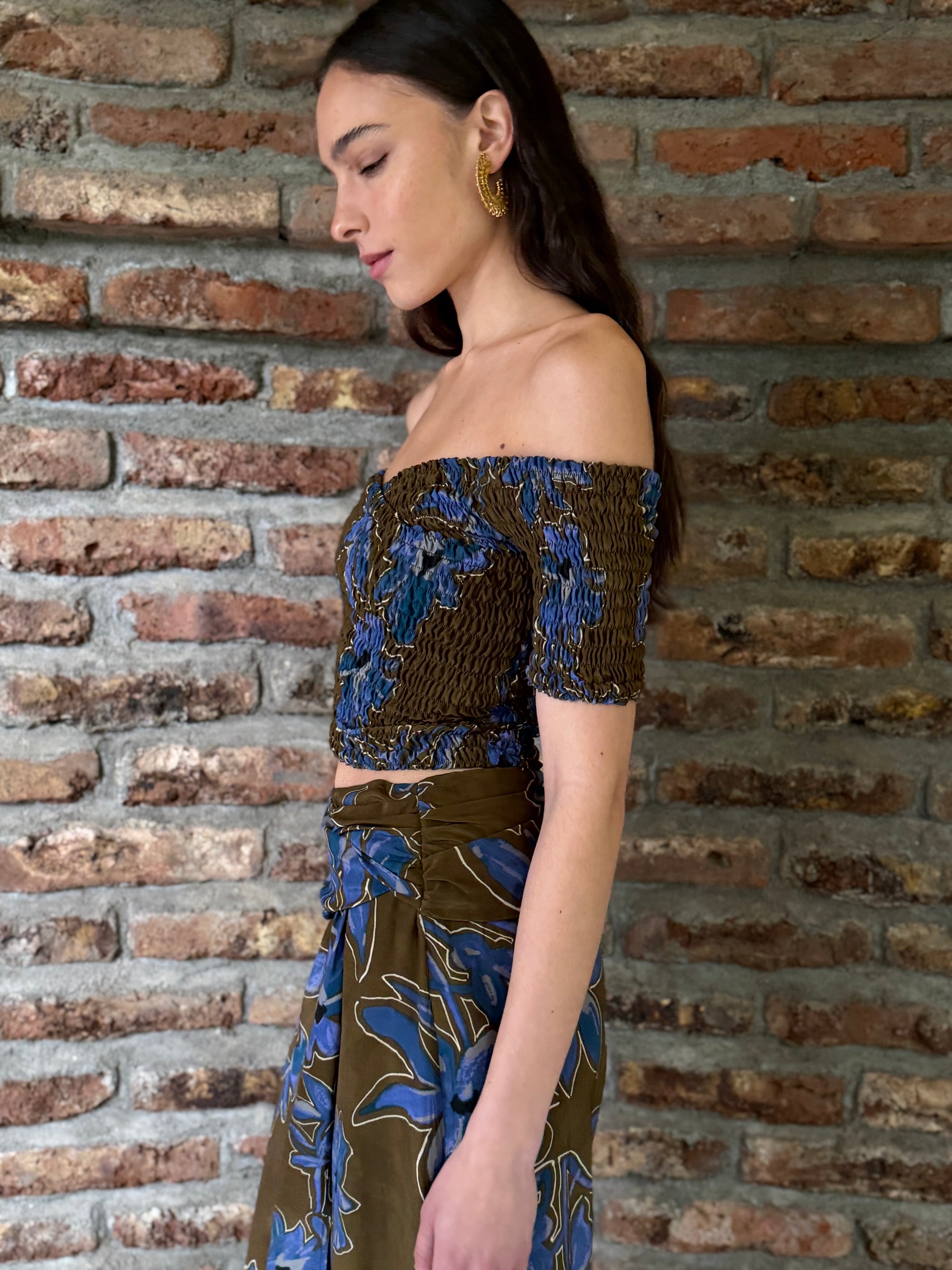 Blusa Cecilia Blue Flowers