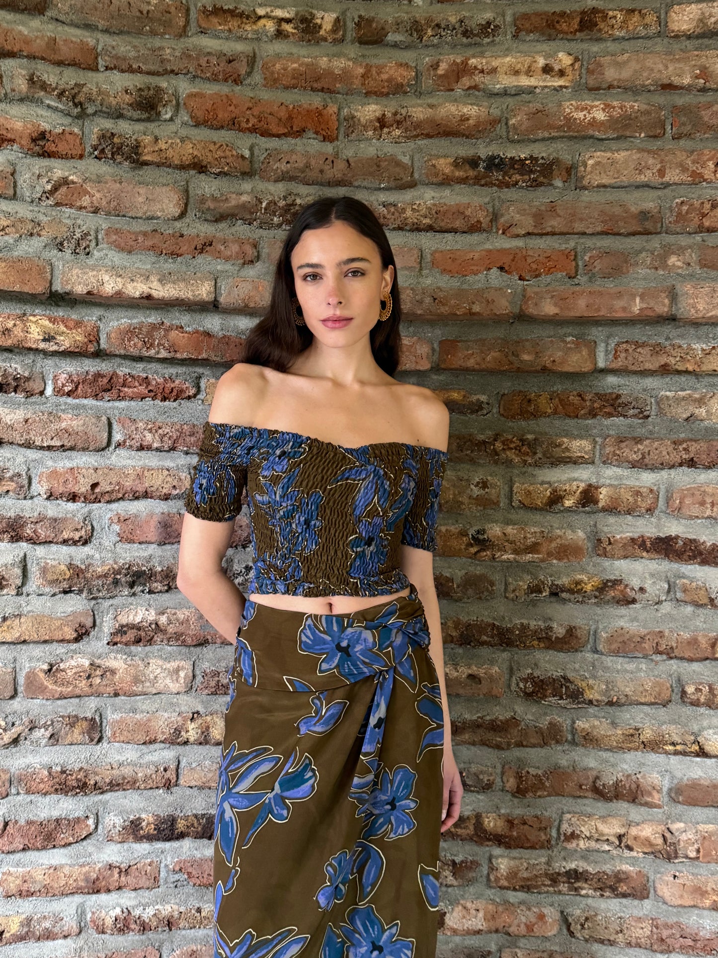 Blusa Cecilia Blue Flowers