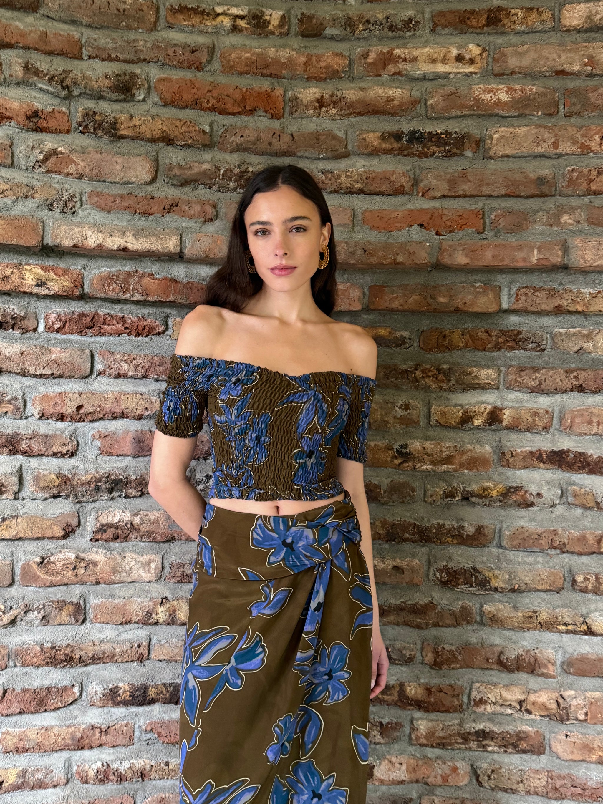 Blusa Cecilia Blue Flowers