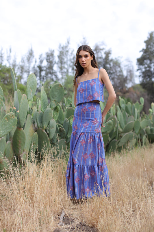 Pollera Beatriz Indigo