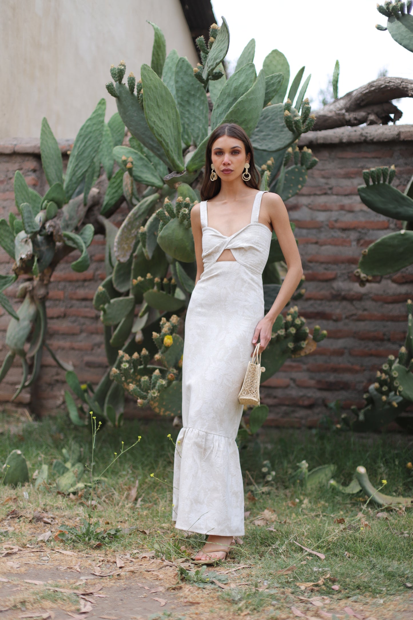 Vestido Nuria Jacquard Lino