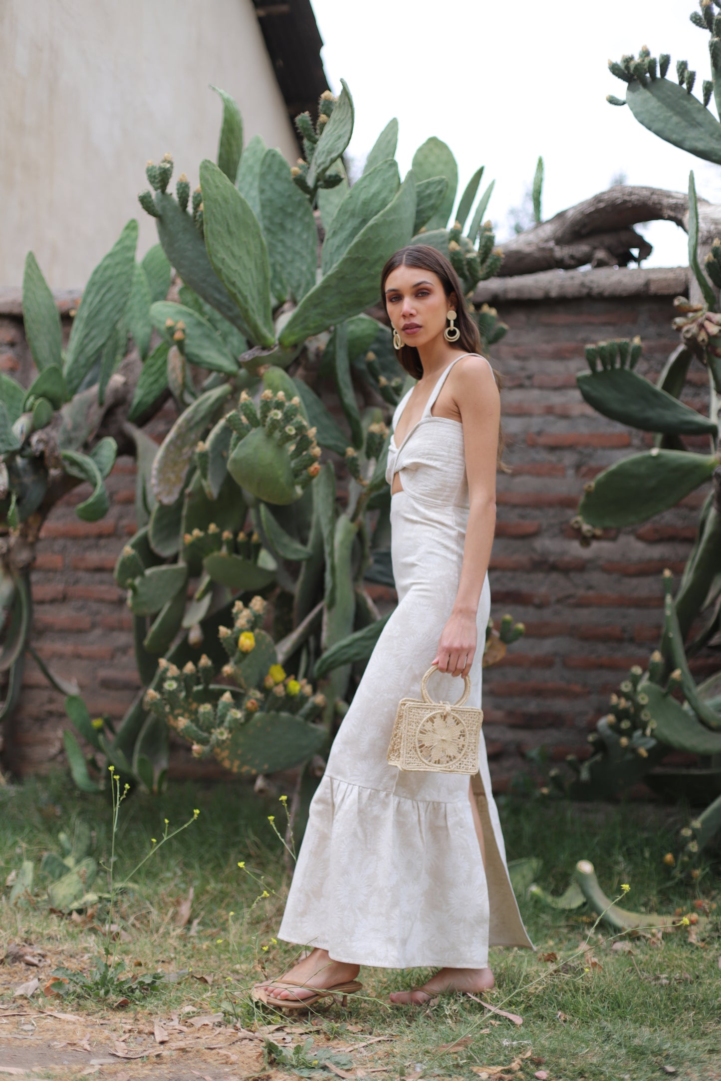 Vestido Nuria Jacquard Lino