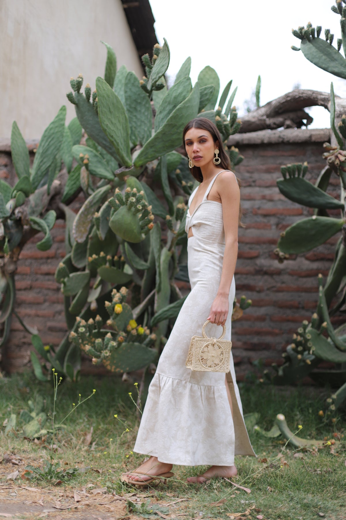 Vestido Nuria Jacquard Lino