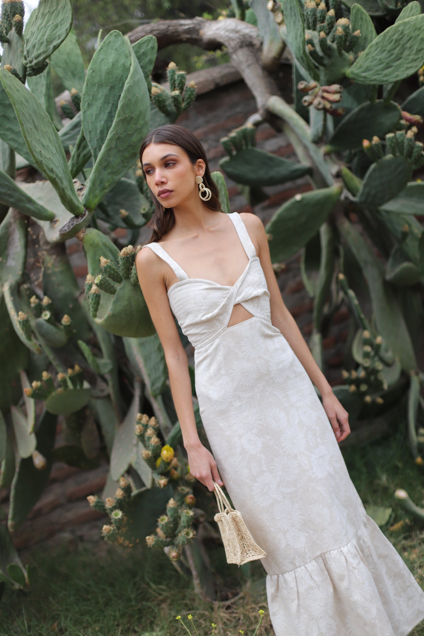 Vestido Nuria Jacquard Lino