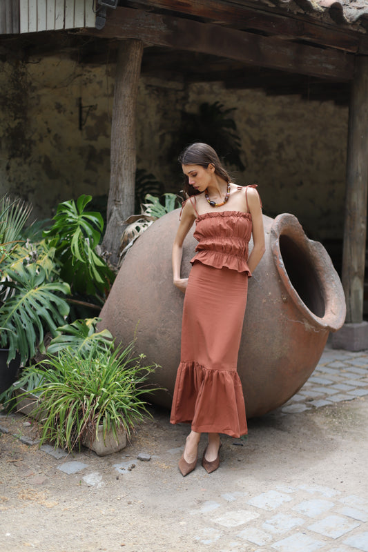 Pollera Tania Terracota