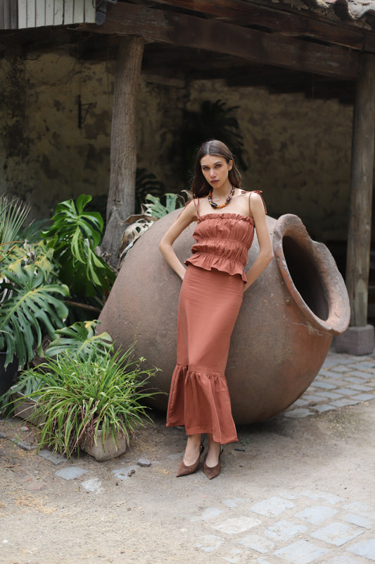 Pollera Tania Terracota